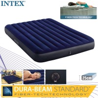 Intex 16.5" Dura Beam Fiber Tech Pillow Rest Air Mattress Durable Bed Mattress - Black